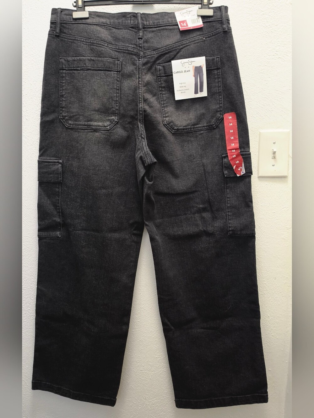 Jessica Simpson Washed Black Cargo Jeans - Picture 7 of 14